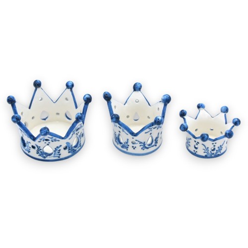 Bolsos vazios para coroa ou porta bombons em cerâmica preciosa, com três opções de tamanho (1pc) decoração barroca azul 