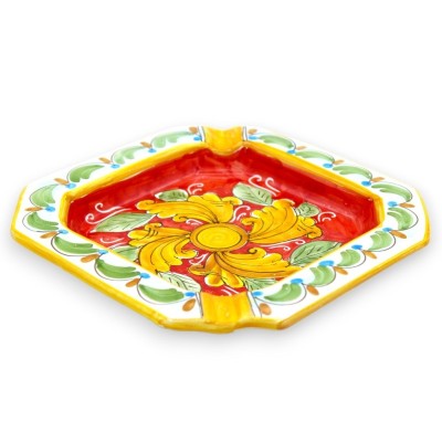 Posacenere in ceramica Caltagirone - l 20 x 20 cm ca. (1Unità) con quattro opzioni decoro - 