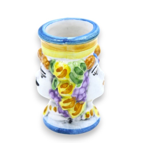 Tandpetare Hållare Mörkbrun Dubbelsidig Caltagirone keramik - h 7 cm ca. (1 st) fruktdekoration -  2