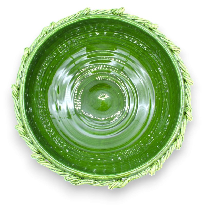 Centro de mesa de cuerda de cerámica fina con apliques - Ø 35 cm aprox. Verde - 