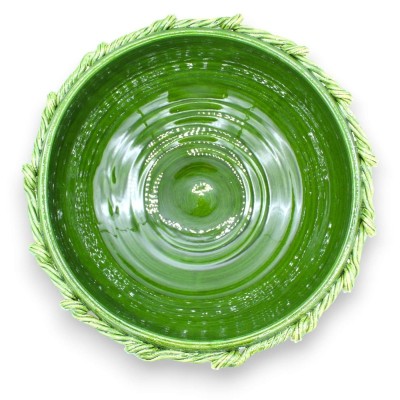 Centro de mesa de cuerda de cerámica fina con apliques - Ø 35 cm aprox. Verde - 