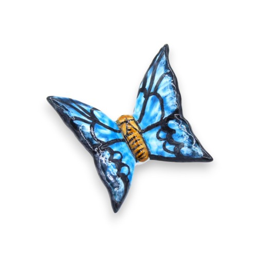 Butterfly in fine Sicilian ceramic - h 5 cm approx. (1pc) random color and decoration -  2