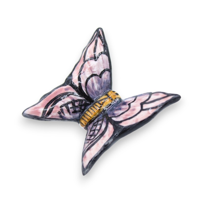 Borboleta em cerâmica siciliana fina - h 5 cm aprox. (1pc) cor e decoração aleatórias - 
