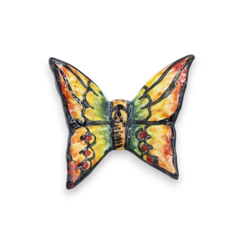 Papillon en céramique fine sicilienne - h environ 5 cm (1pc) décoration et couleur aléatoires - 