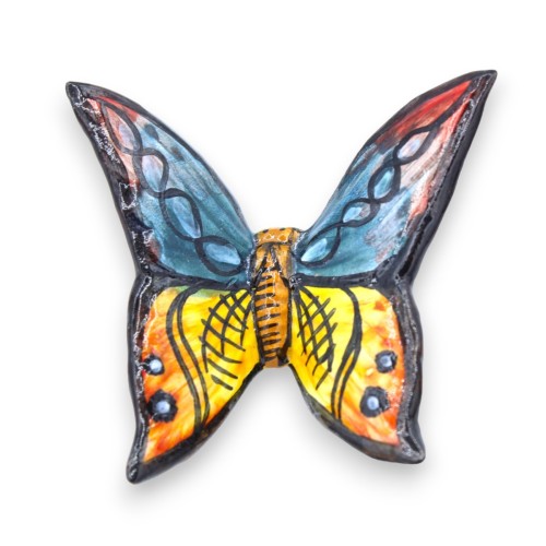 Motyl z delikatnej ceramiki sycylijskiej - wys. 9 cm ok. (1 szt.) losowy kolor i dekoracja -  2