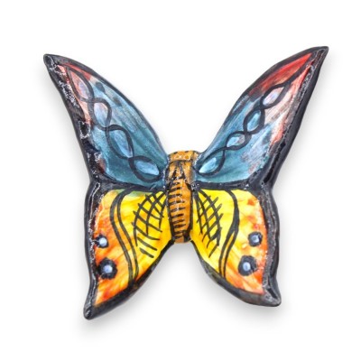 Vlinder in fijn Siciliaans keramiek - h 9 cm ca. (1 st) willekeurige kleur en decoratie - 