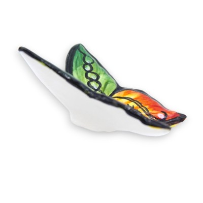 Farfalla in pregiata ceramica siciliana - h 9 cm ca. (1Unità) decoro e colore casuale - 