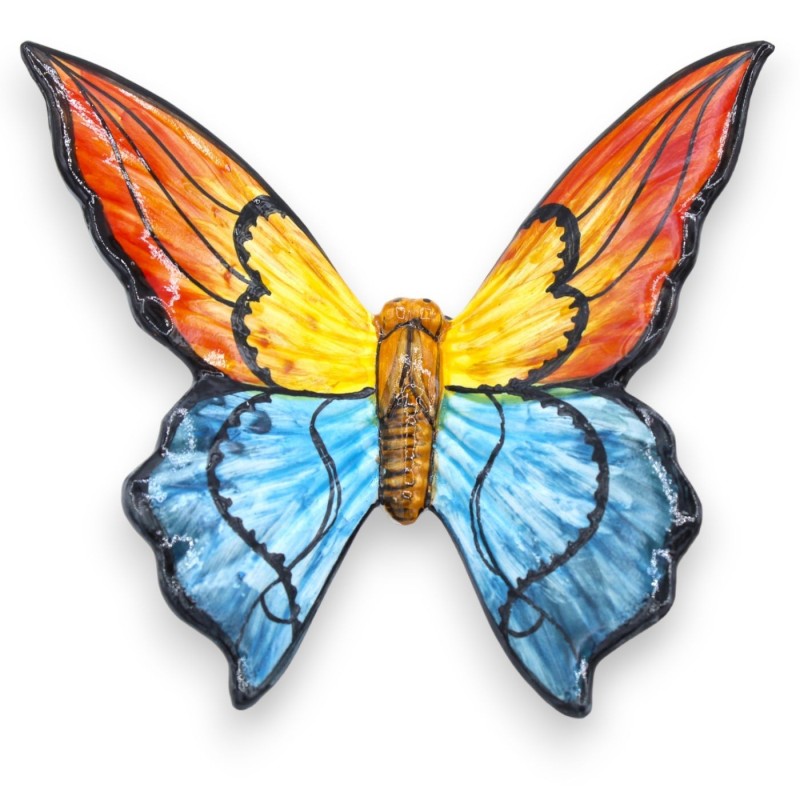 Papillon en céramique fine sicilienne - h environ 18 cm. (1pc) décoration et couleur aléatoires - 