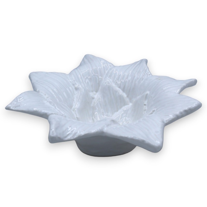 Empty pockets or snack bowl, pointed flower, in fine ceramic, approx. L 24 x h 8 cm, pointed petals - 