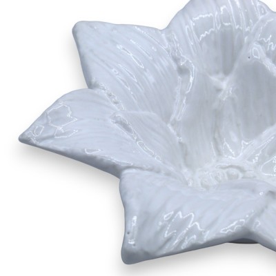 Empty pockets or snack bowl, pointed flower, in fine ceramic, approx. L 24 x h 8 cm, pointed petals - 