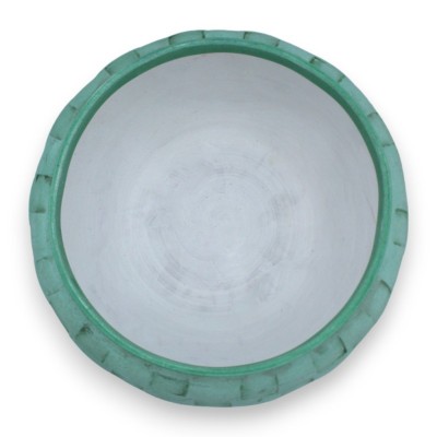 Ciotola in pregiata ceramica, con due opzioni dimensione (1pz) decoro incisione geometrica - 