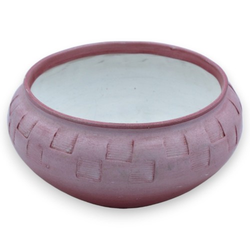 Vase à plantes cache-pot en céramique fine, avec deux options de taille (1 pièce) bordeaux, gravure 100% artisanale -  2