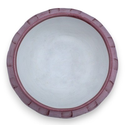 Vaso Cachepot em cerâmica fina, com duas opções de tamanho (1pc) bordô, gravura 100% artesanal - 