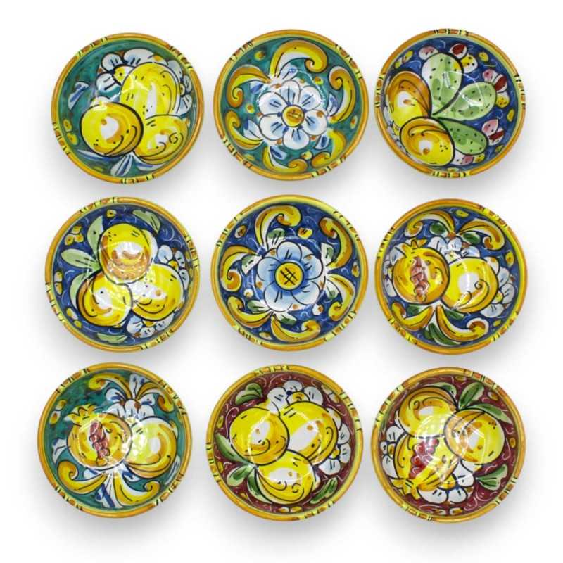 Ciotola antipastiera in ceramica Caltagirone - Ø 11 cm ca. (1pz) decoro e colore casuale - 