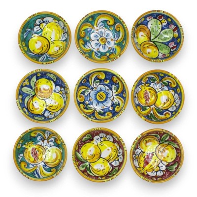 Taça de cerâmica Caltagirone para aperitivos - Ø 11 cm aprox. (1pc) cor e decoração aleatórias - 