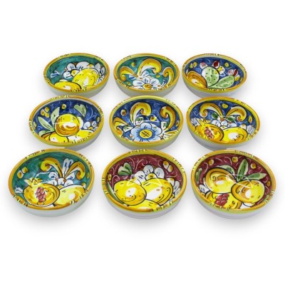 Taça de cerâmica Caltagirone para aperitivos - Ø 11 cm aprox. (1pc) cor e decoração aleatórias - 