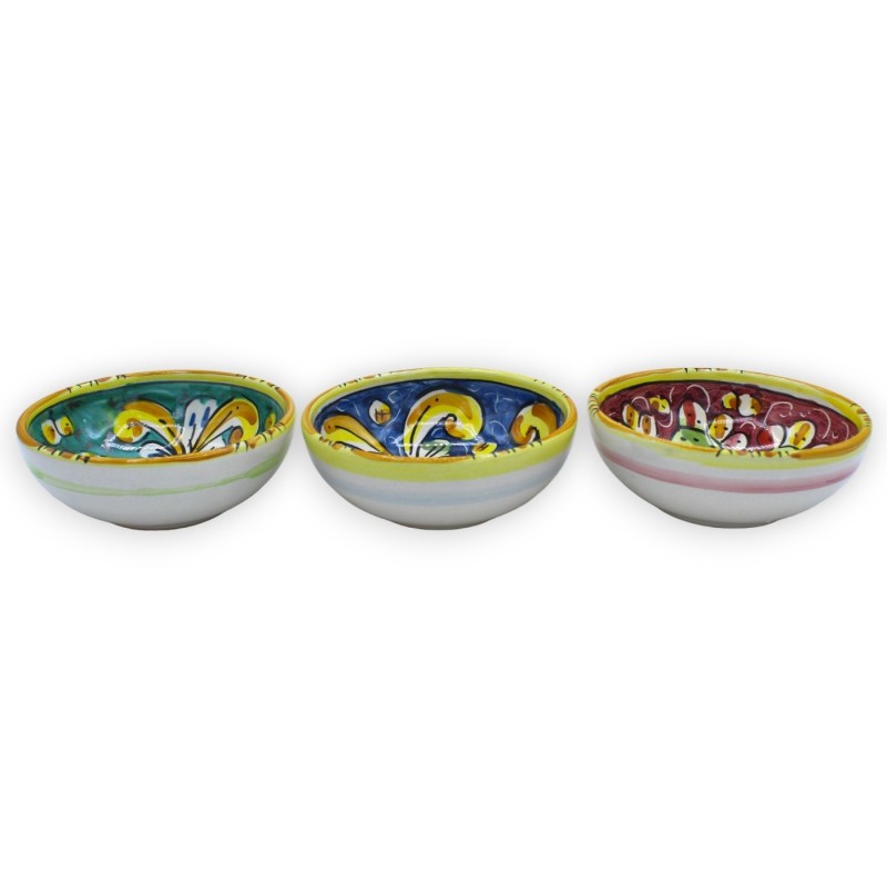Taça de cerâmica Caltagirone para aperitivos - Ø 11 cm aprox. (1pc) cor e decoração aleatórias - 