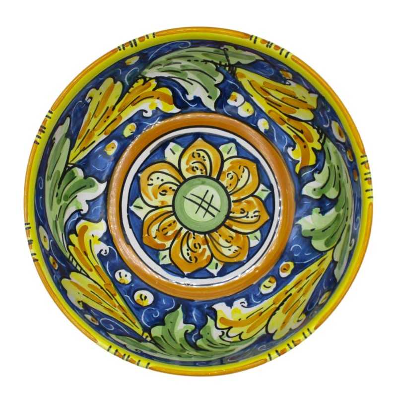 Ciotola fonda in ceramica Caltagirone - Ø 20 cm ca. (1pz) 4 opzioni colore e decoro casuale - 