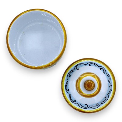 Jarras Tris de cerámica siciliana, h 13 cm aprox. decoración de limón y tuna - 