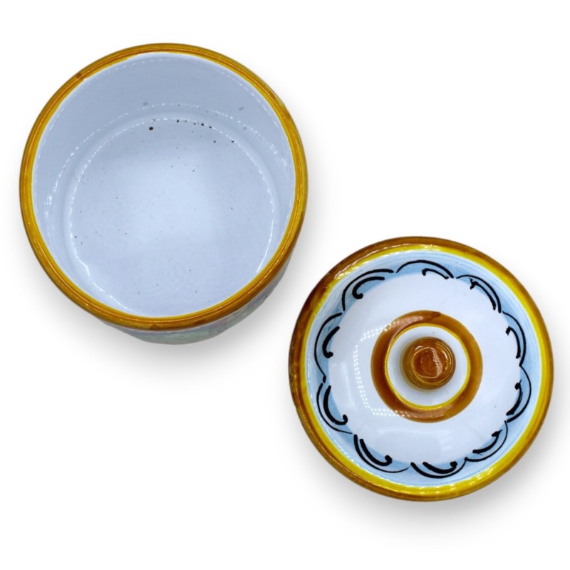 Jarras Tris de cerámica siciliana, h 13 cm aprox. decoración de limón y tuna - 