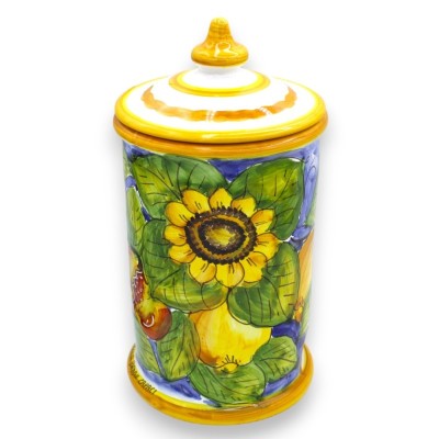 Tarro porta vainas con tapa, en cerámica siciliana, h 24 cm aprox. (1pc) 4 opciones de decoración - 