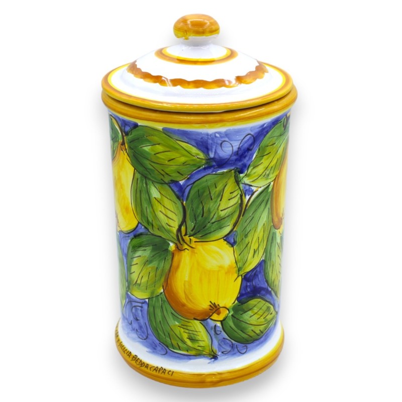 Podhållarburk med lock, i siciliansk keramik, h 24 cm ca. (1st) 4 dekorationsalternativ - 