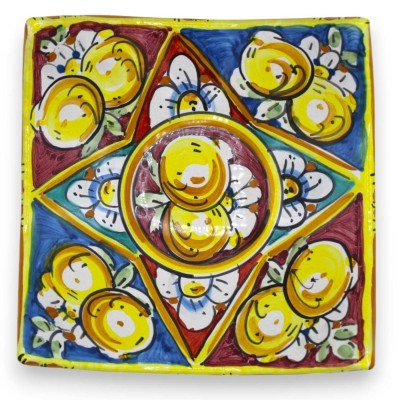 Taschenentleerer aus Caltagirone-Keramik – ca. L 17 cm x 17 x H 7 cm. (1 Stück) mit zufälliger Farbe und Dekoration - 