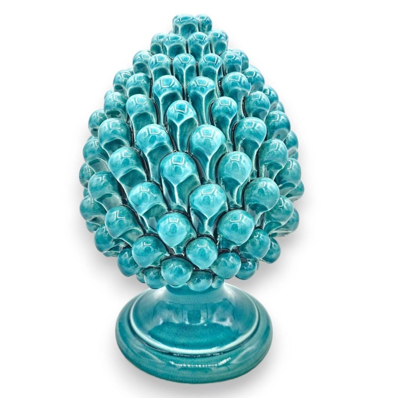 Sizilianischer Tannenzapfen aus Caltagirone-Keramik, H 25 cm (1 Stück). Einfarbig mit verschiedenen Farboptionen - 