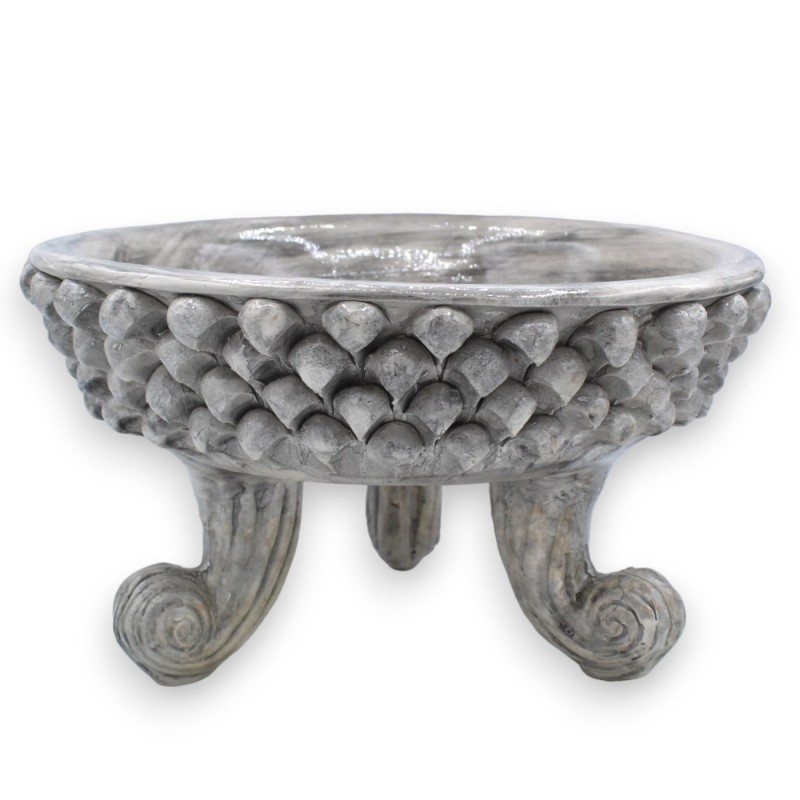 Centre de table coupe à fruits Pigna avec 3 pieds, céramique sicilienne, Ø 32 cm, h 18 cm environ. (1 pièce) avec différ