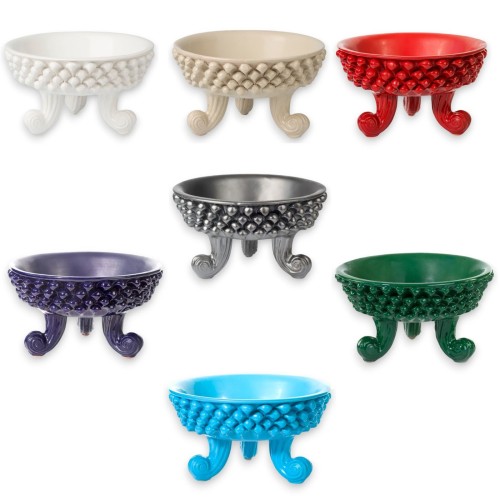 Centre de table coupe à fruits Pigna avec 3 pieds, céramique sicilienne, Ø 32 cm, h 18 cm environ. (1 pièce) avec différ