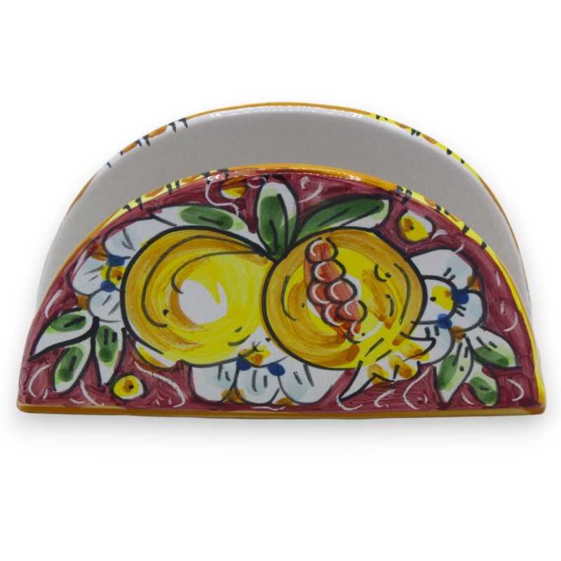 Porta guardanapos de cerâmica Caltagirone, l 14 cm x h 7,5 cm aprox. (1pc) com 4 opções de decoração - 