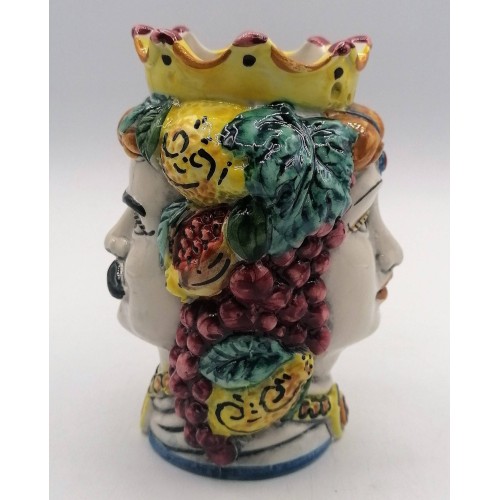 Głowa z dwoma ceramicznymi twarzami Caltagirone - 