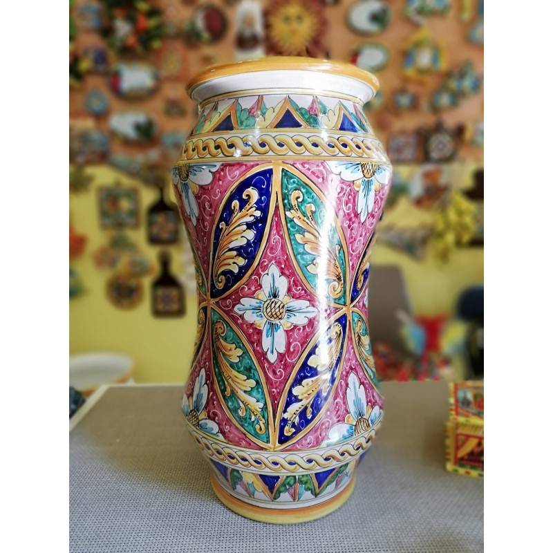 Guarda-chuva Albarello em cerâmica siciliana com decoração barroca - 