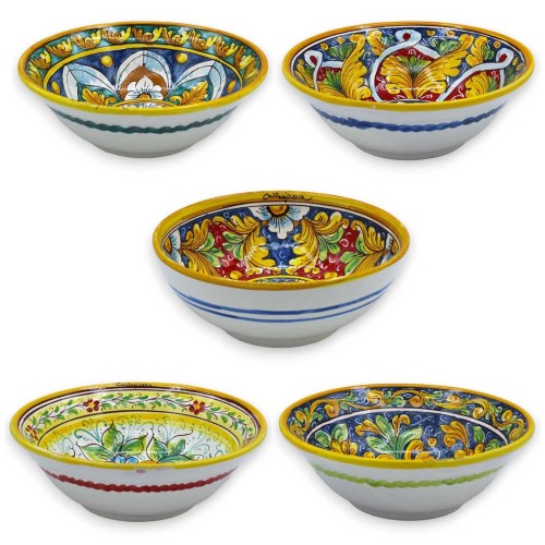 Salatschüssel aus Caltagirone-Keramik – Ø ca. 25 cm (1 Stück) Mit 8 Dekorationsmöglichkeiten – TEIL 1 - 