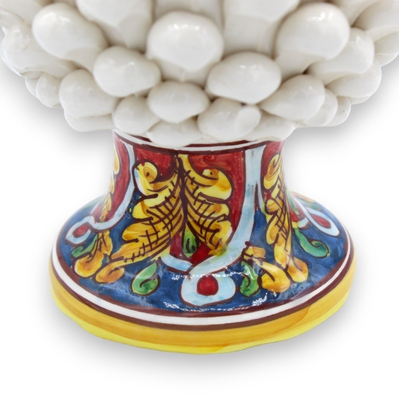 Piña siciliana, cerámica de Caltagirone, con opción h 25 o h 30 cm aprox. (1 unidad) Tallo Blanco Antiguo con decoración Piña siciliana, cerámica de Caltagirone, con opción h 25 o h 30 cm aprox. (1 unidad) Tallo Blanco Antiguo con decoración