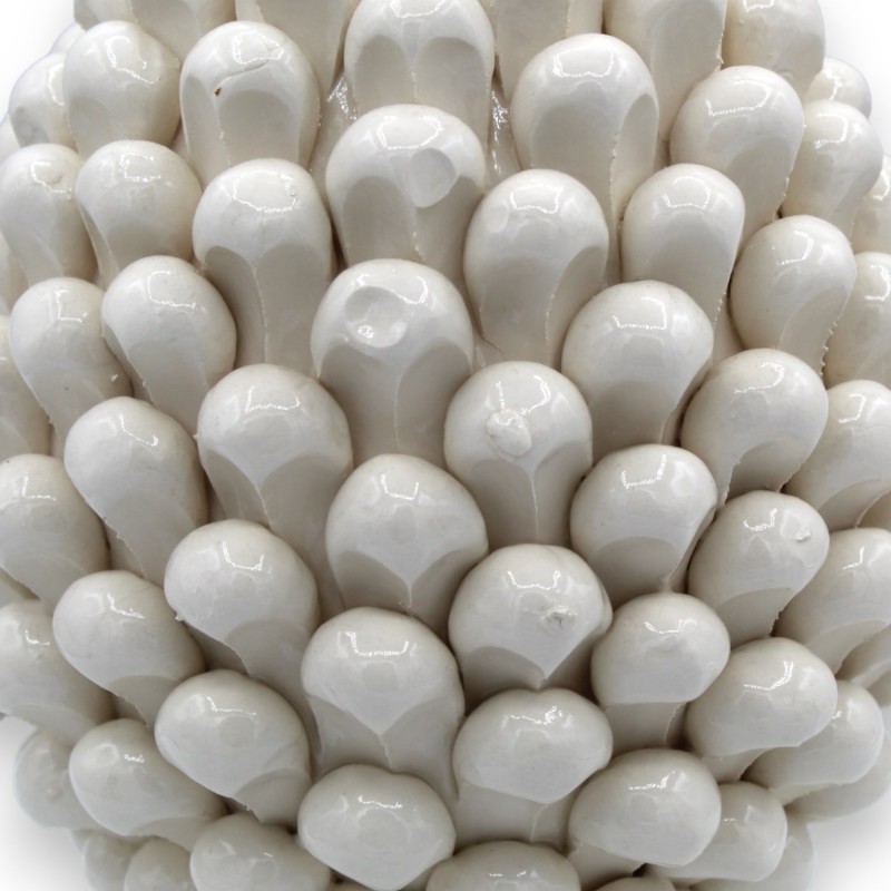 Piña siciliana, cerámica de Caltagirone, con opción h 25 o h 30 cm aprox. (1 unidad) Tallo Blanco Antiguo con decoración Piña siciliana, cerámica de Caltagirone, con opción h 25 o h 30 cm aprox. (1 unidad) Tallo Blanco Antiguo con decoración