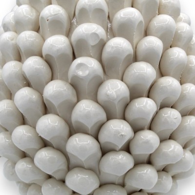 Sicilian pine cone, Caltagirone ceramic, with h 25 or h 30 cm option approx. (1 unit) Antique White Stem with baroque an