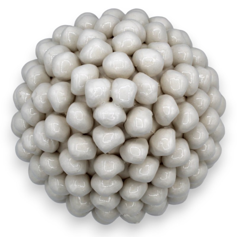Pomme de pin sicilienne, en céramique de Caltagirone, avec option h 25 ou h 30 cm environ. (1 unité) Tige blanche antiqu