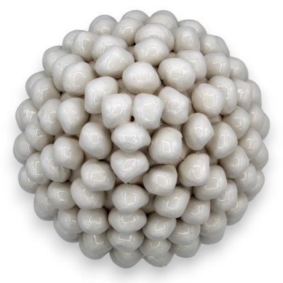 Pomme de pin sicilienne, en céramique de Caltagirone, avec option h 25 ou h 30 cm environ. (1 unité) Tige blanche antiqu