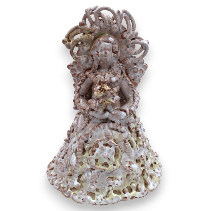 Castiçal Matrangela, luminária em cerâmica siciliana fina - h 25 cm aprox. com decorações em relevo - 
