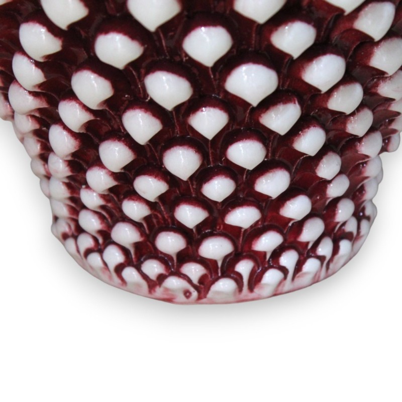 Lume Pigna in ceramica Caltagirone - h 75 cm ca. Bordeaux Anticato - 