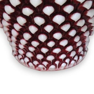 Lume Pigna in ceramica Caltagirone - h 75 cm ca. Bordeaux Anticato - 