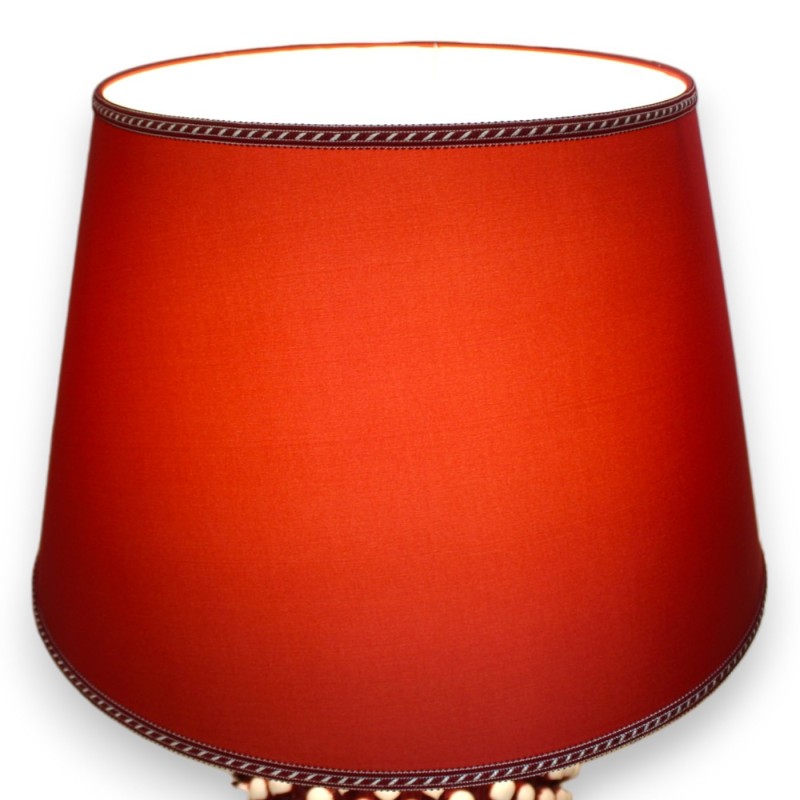 Lume Pigna in ceramica Caltagirone - h 75 cm ca. Bordeaux Anticato - 