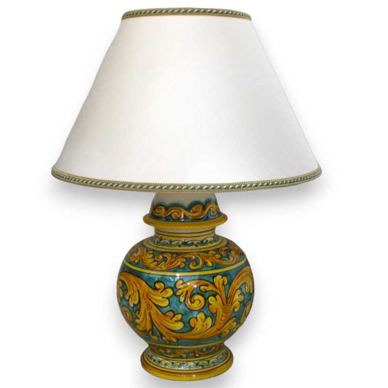 Lume barocco in ceramica Caltagirone - h 55 cm ca. decoro Barocco - 
