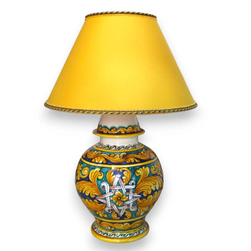 Lampada Barocca in ceramica Caltagirone - 70 cm ca. Decoro Barocco e Geometrico - 