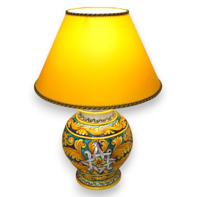 Caltagirone ceramic Baroque lamp - 70 cm approx. Baroque and Geometric decoration - 
