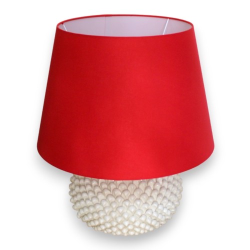 Rund Pigna lampa i Caltagirone keramik - h 55 cm ca. Vit - 