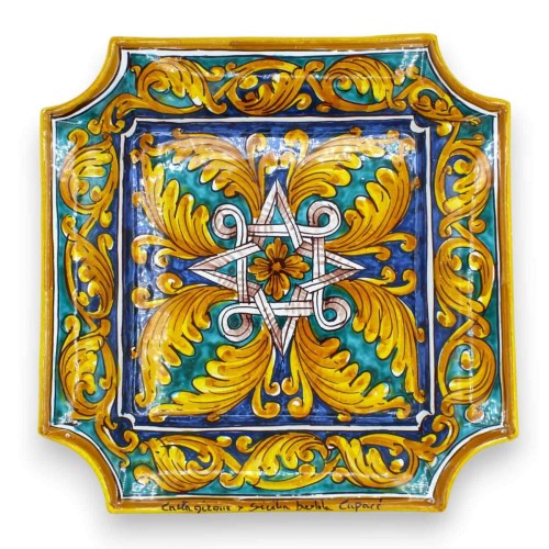Achteckiges Tafelaufsatztablett aus Caltagirone-Keramik – ca. 35 x 35 cm (1 Stück) mit Dekorationsmöglichkeiten -  2