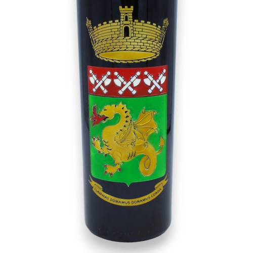 Nero d'Avola di Sicilia DOC Brandweerwapen - 750 ml gegraveerd glas -  2