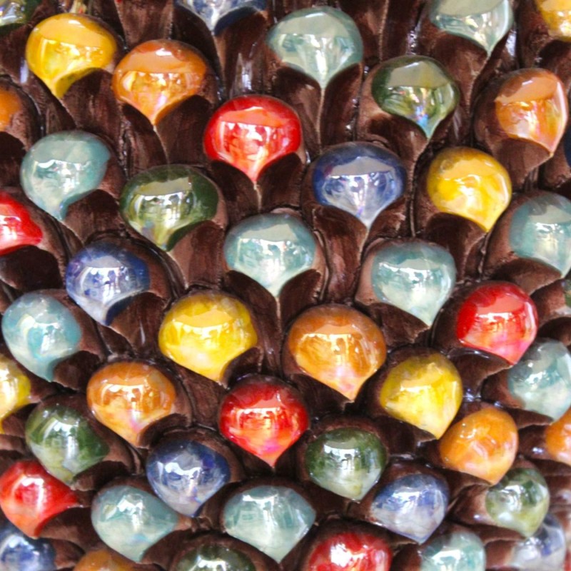 Lámpara Pigna de cerámica Caltagirone - h 60 cm aprox. Multicolor con esmalte de nácar - 